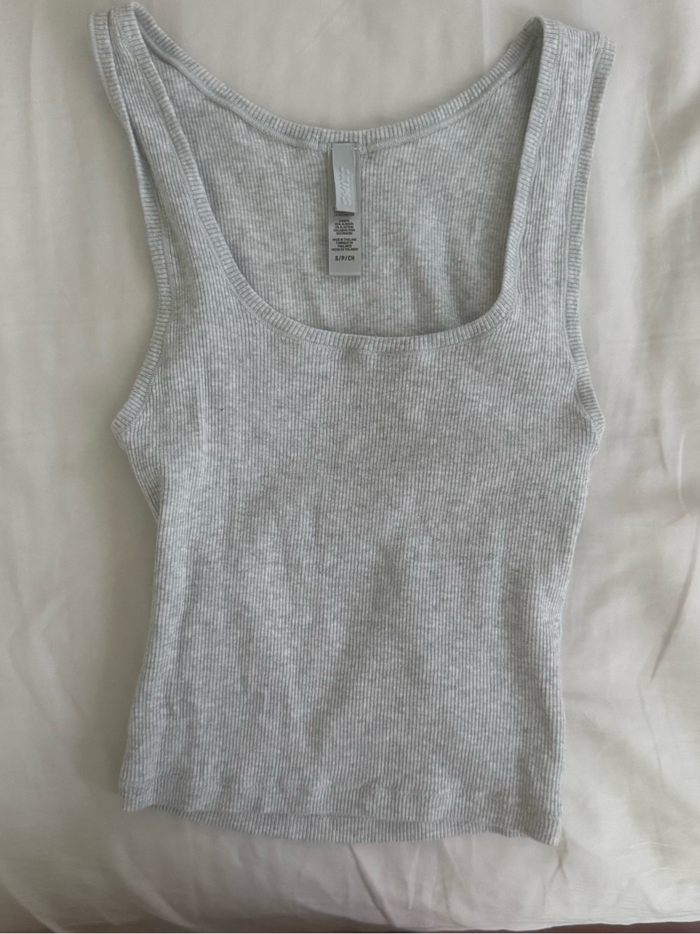 Women's Ribbed Tank Top - Light Gray